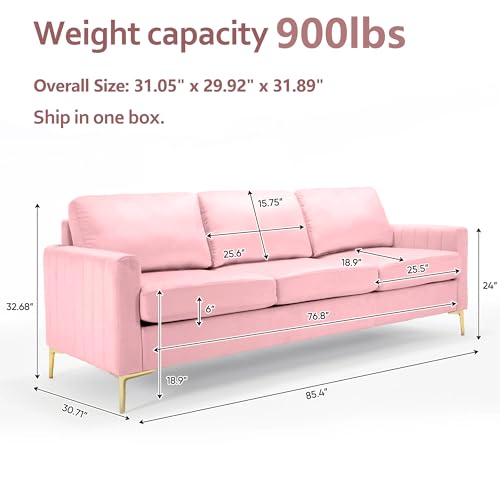 Tufted Velvet Living Room Couch Set, 3 Piece V6003
