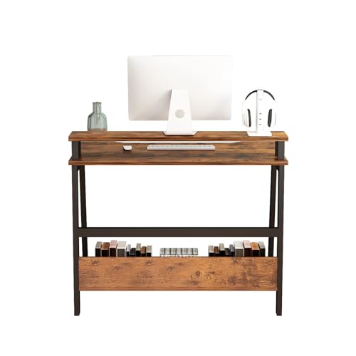 Compact Desk with Monitor Stand for Small Spaces U2180