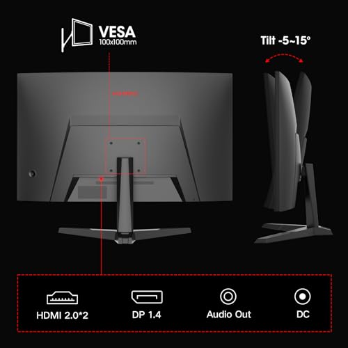 27 inch QHD 180Hz Curved Gaming Monitor, 1ms AdaptiveSync, VESA Compatible, HDR10 Z18960