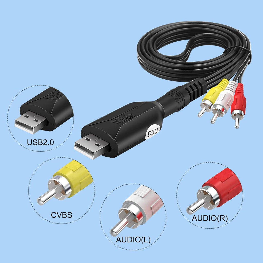 USB Video Capture Card for VHS VCR to Digital Converter E9016