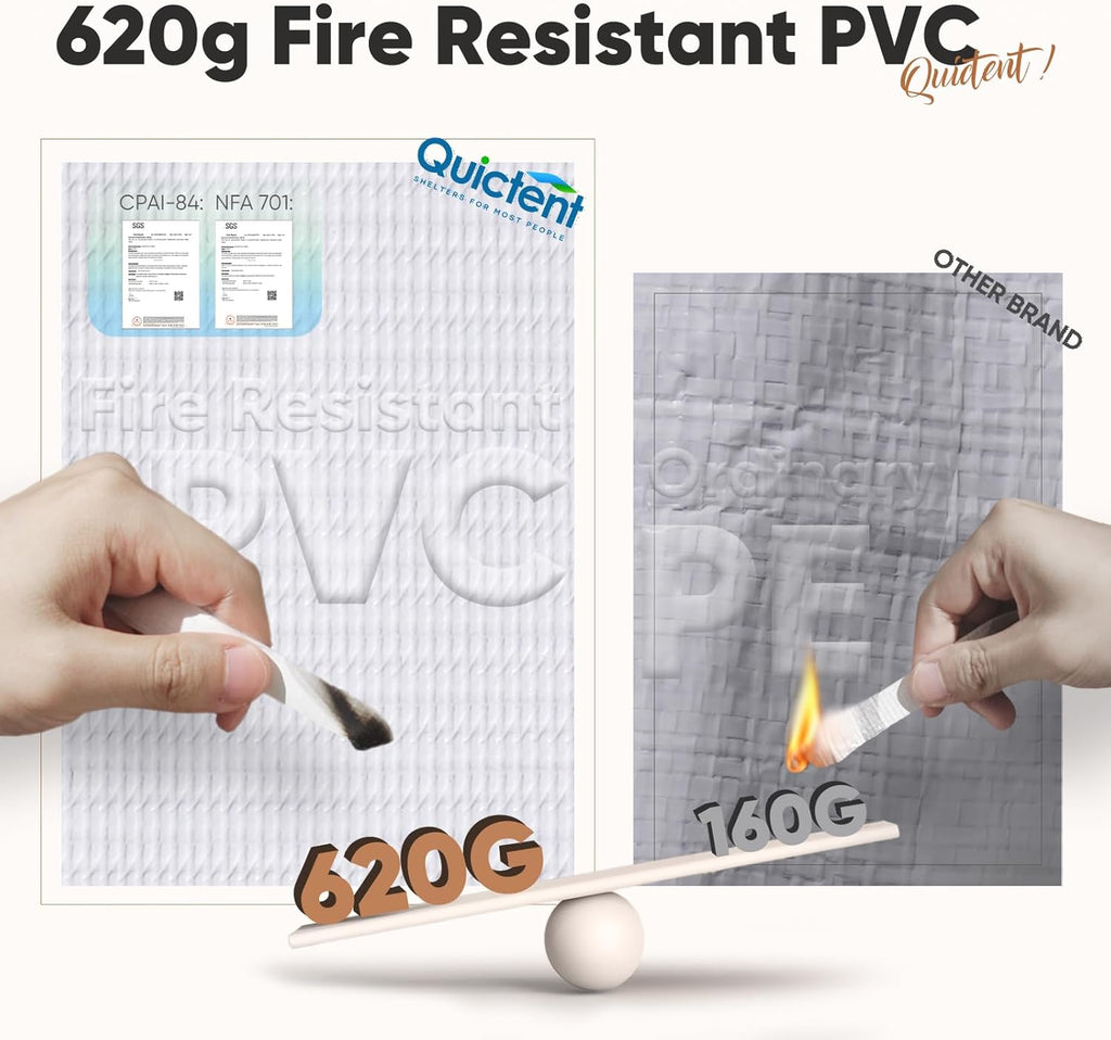 20x30ft Outdoor Party Tent Heavy Duty Canopy Fire Retardant White Vinyl Y615207