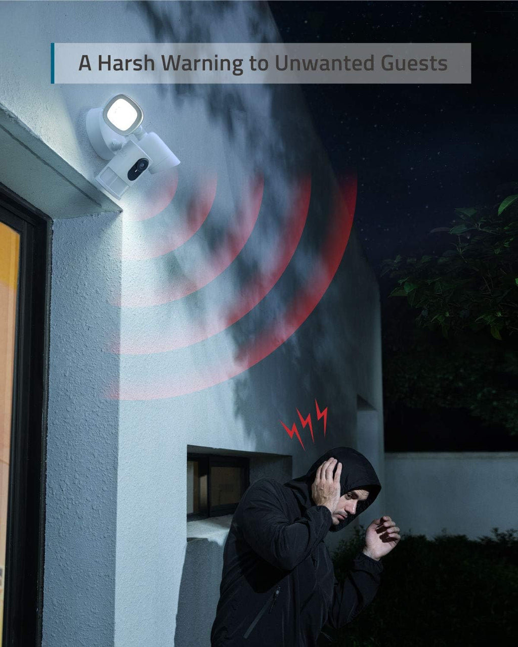 Floodlight Camera, 1080p, Weatherproof, Built-in AI C262155