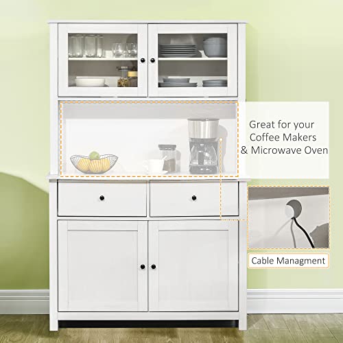 Kitchen Buffet with Hutch, Pantry Storage Cabinet with Shelves and Drawers I7784