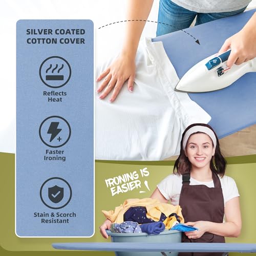 Foldable Ironing Board with Adjustable Height and Iron Holder G536