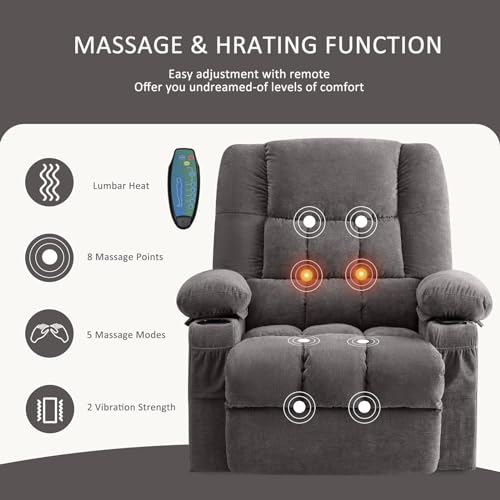 Power Lift Recliner Chair for Elderly with Heat and Massage, USB Charge Port T982612
