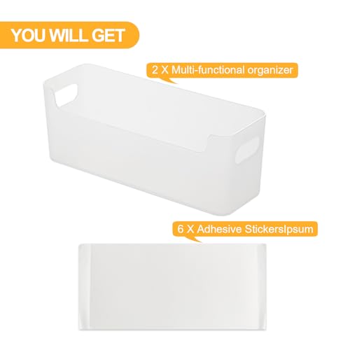 2 Pack Adhesive Over Cabinet Door Organizer, No Drilling Storage Containers F613