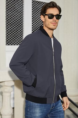 Men's Bomber Jacket Lightweight Full Zip Windbreaker G802405