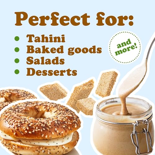 Hulled Sesame Seeds, 1 Pound, Raw, Kosher, Vegan, Unroasted B317