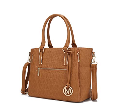 MKF Crossbody Shoulder Bag for Women – PU Leather Top Handle Pocketbook – Roomy Tote Satchel Handbag Purse M Charm