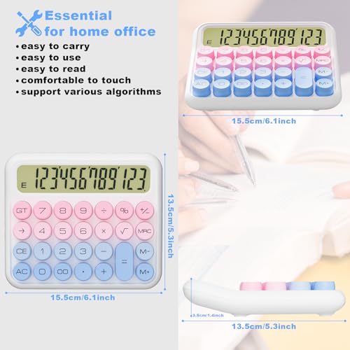 Mechanical Calculator 12 Digit 5-Inch LCD Display, Big Buttons, 15° Tilt Screen I84657