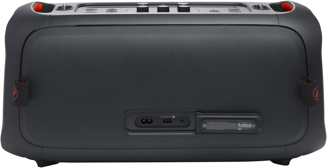 Portable party speaker with built-in lights and wireless mic, IPX4 splashproof B8122