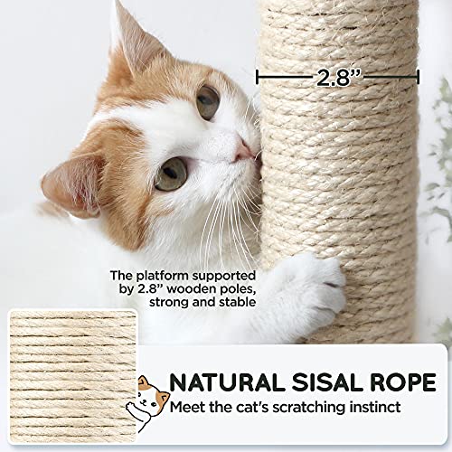Cat Tree Cat Tower, 63in Multi-Level for Indoor Cats, Sisal Scratching Posts & Condo, Black W78958