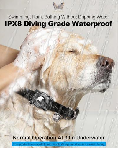 Dog Collar Airtag Holder, IPX8 Waterproof, Removable Metal Buckle Strap Z66754