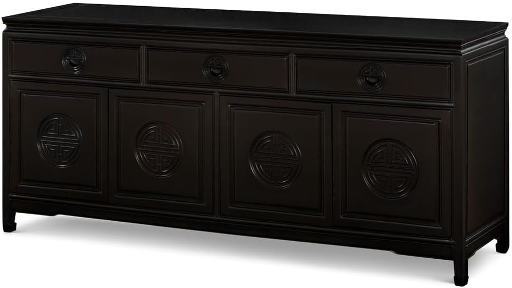 Black Rosewood Chinese Longevity Sideboard E406