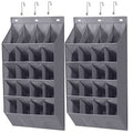 STORAGE MANIAC 2 Pack Over the Door Shoe Organizer, Hanging Shoe Organizer, 12 Large Pockets Shoe Storage Rack Organizer for Closet and Dorm Narrow Door Shoe Storage, Grey