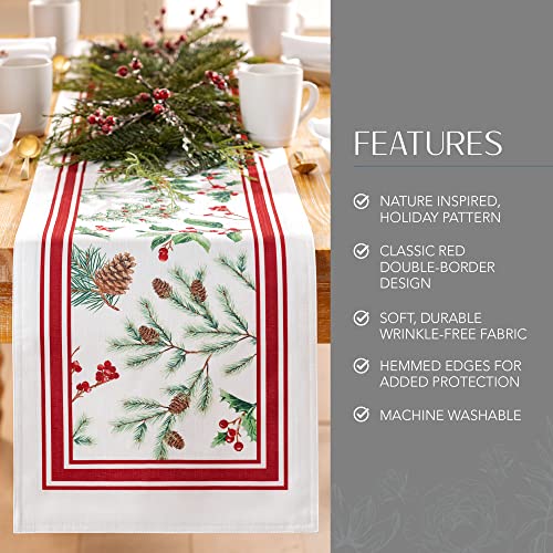 Winter Holiday Berry Bordered Tablecloth, 60 x 120 Inch I466468