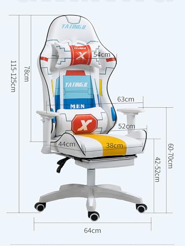 Ergonomic Gaming Chair Recliner with Footrest, White V66230