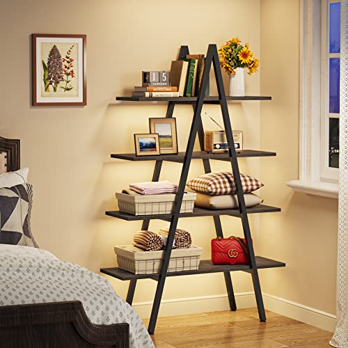 4-Tier A-Shaped Ladder Bookshelf with Open Shelves T590