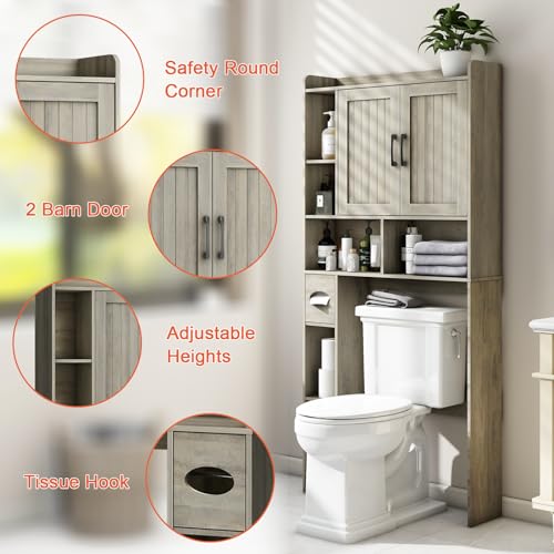 Over The Toilet Storage Cabinet with Sliding Doors F84354