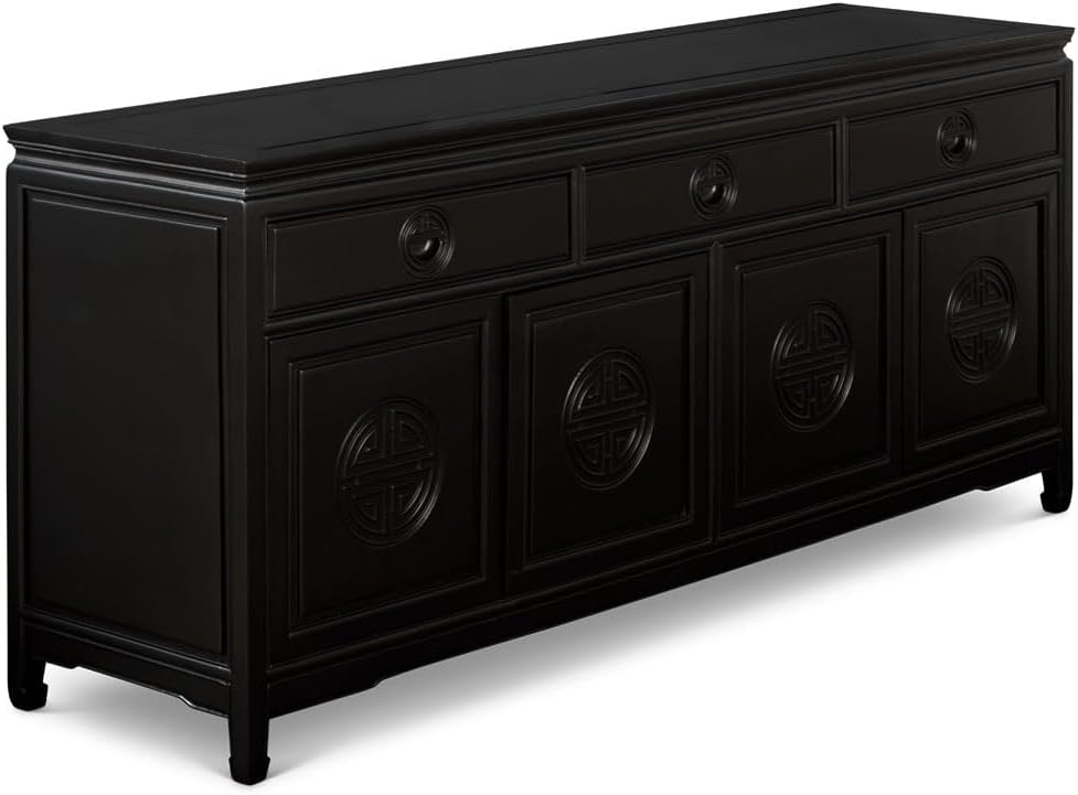 Black Rosewood Chinese Longevity Sideboard E406