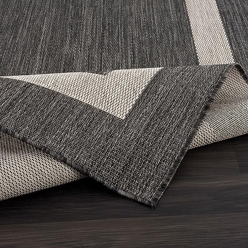 Outdoor Rug 9x12 Medallion Beige White L963