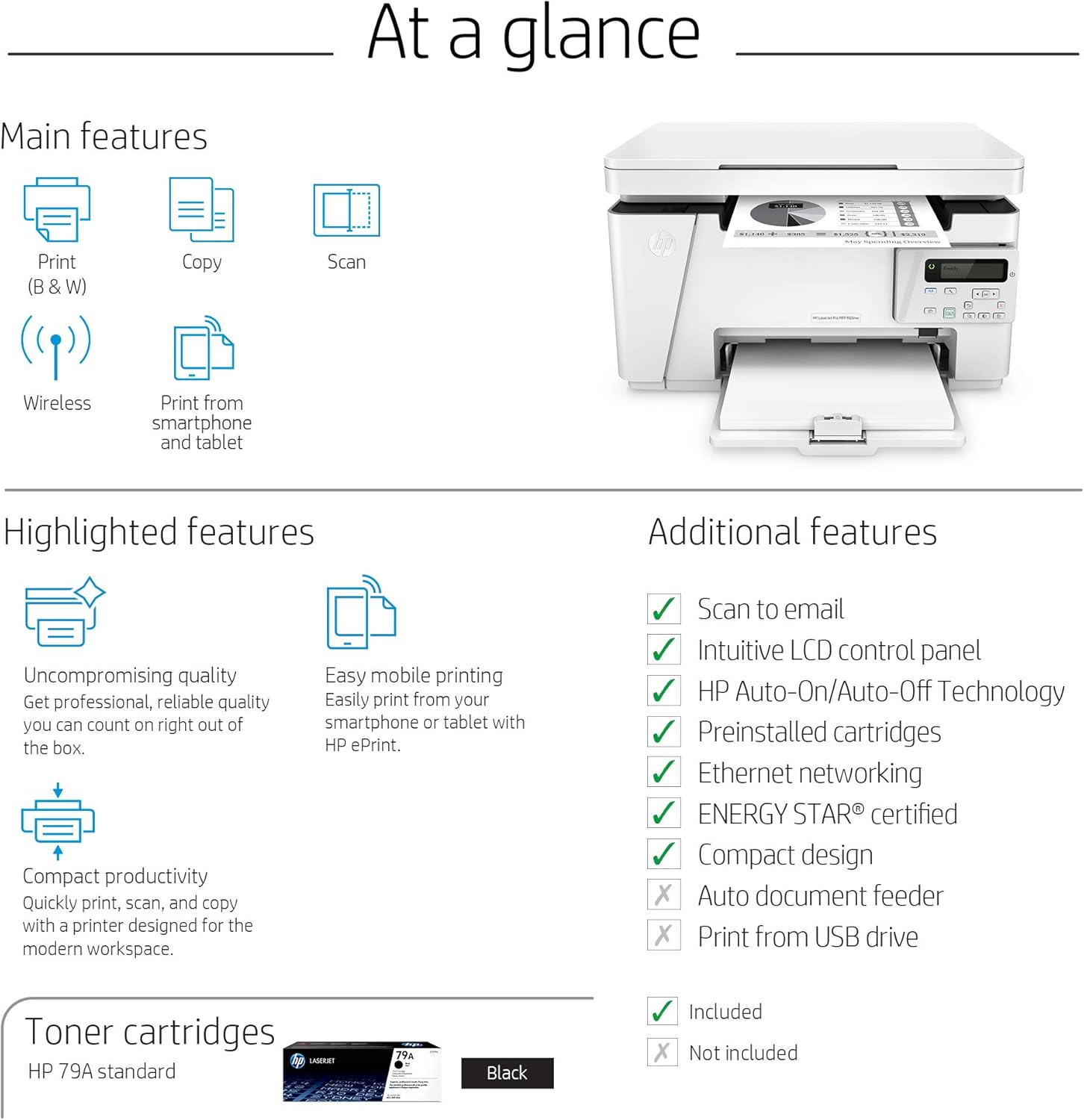 Wireless All-in-One Compact Laser Printer H206968