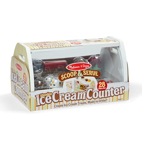 Wooden Scoop and Serve Ice Cream Counter Play Set for Kids X216422