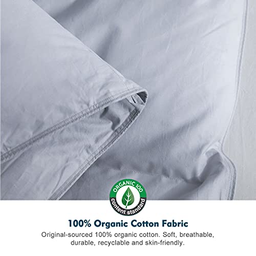 Organic Cotton Quilted King Comforter, Medium Warm All Seasons, Ivory White U82047