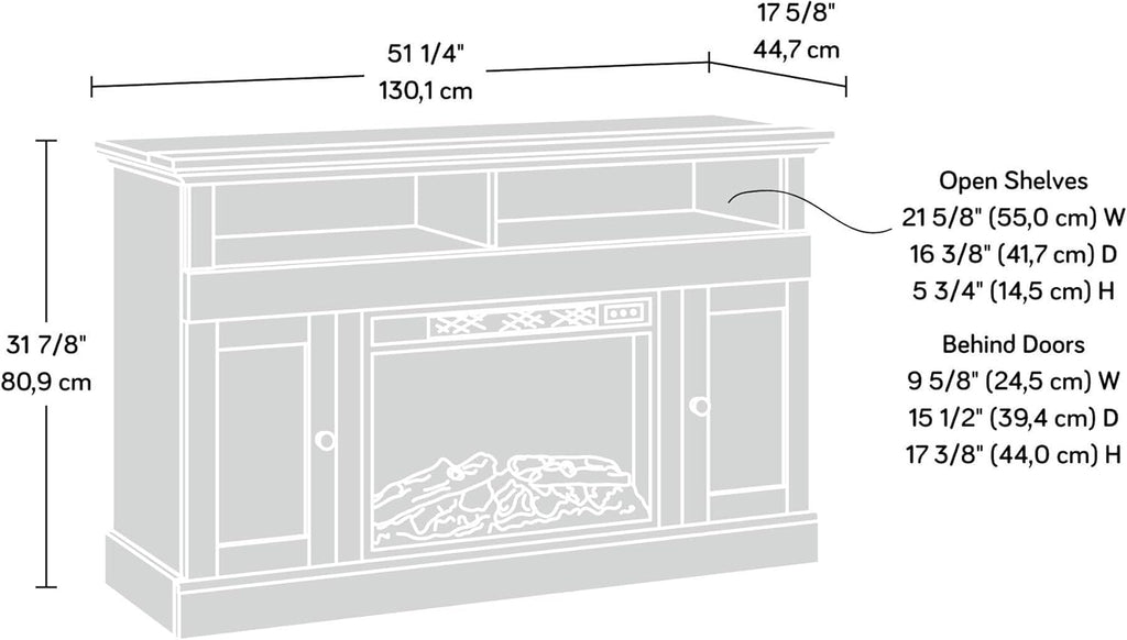 Media Fireplace for TVs up to 60", Lintel Oak finish Z833