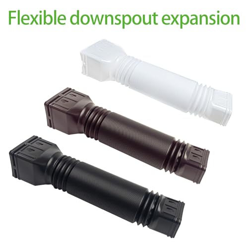 Gutter Downspout Extension Flexible, Expandable 21 to 60 Inches, Brown, 3 Pack J439478