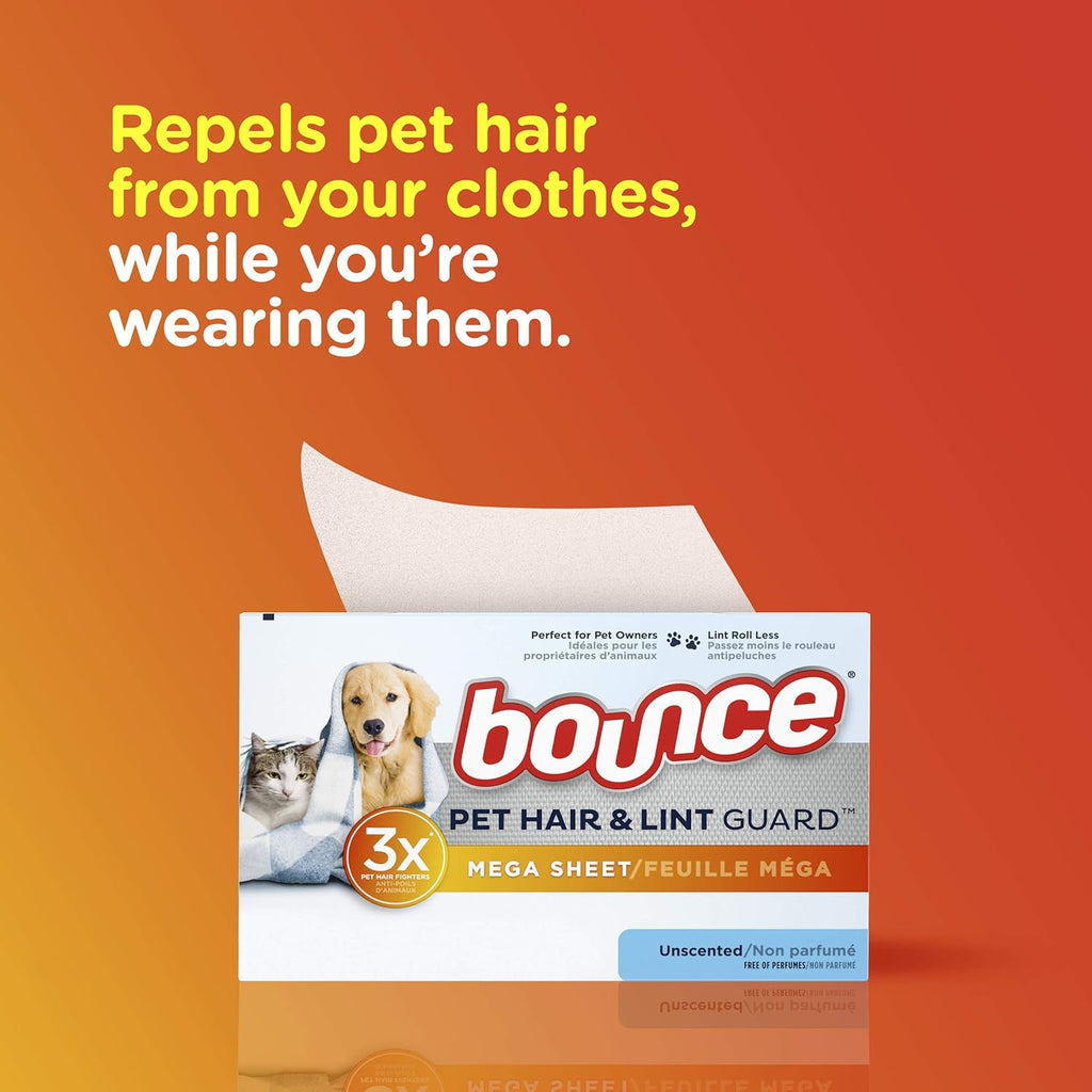 Pet Hair and Lint Guard Dryer Sheets, Unscented, 120 Count Z3232