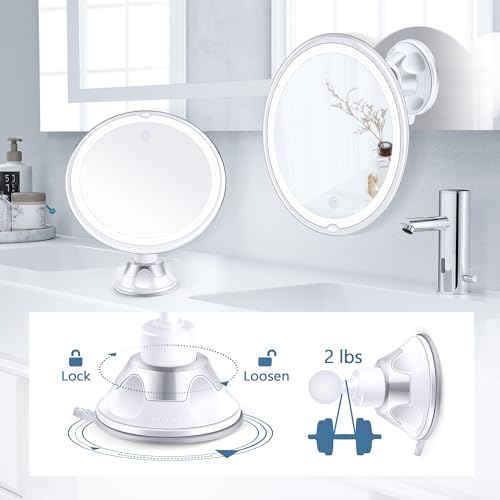 Lighted Makeup Mirror with 30X Magnification, 3 Color Modes, Adjustable Brightness P3600