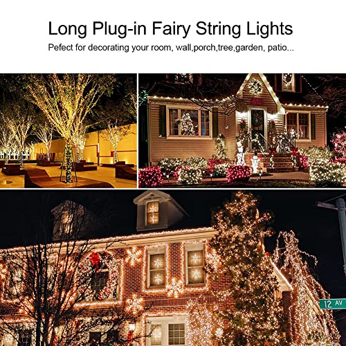 Warm White LED String Lights 66FT Waterproof with Remote Control P126457