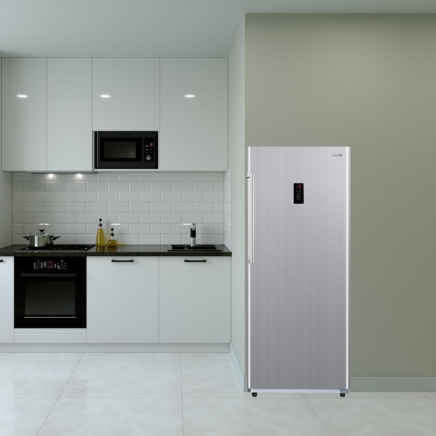 Upright Freezer Convertible Garage Ready 28in Wide 110V Stainless P11832