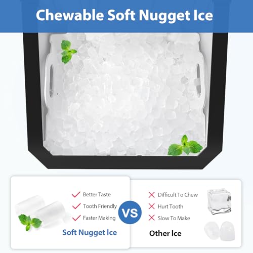 Nugget Ice Maker Countertop, 55lbs/Day, Self-Cleaning, Stainless Steel G9895