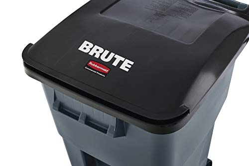 Heavy-Duty Wheeled Trash Can, 50-Gallon, Gray, 2-Pack U86554