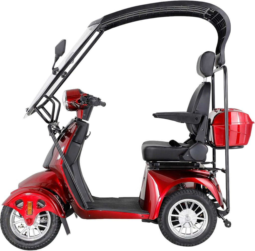 Heavy Duty Mobility Scooter with Roof & Windshield, 500 lbs Capacity D23913