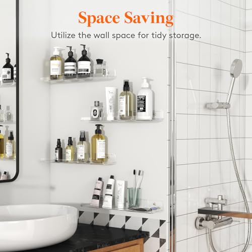 Acrylic Floating Shelves for Wall, 10 Pack White, 15 Inch U5158
