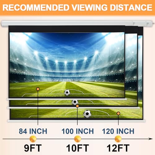 100" Motorized Projector Screen 4:3 4K HD Pull Down Retractable P58971
