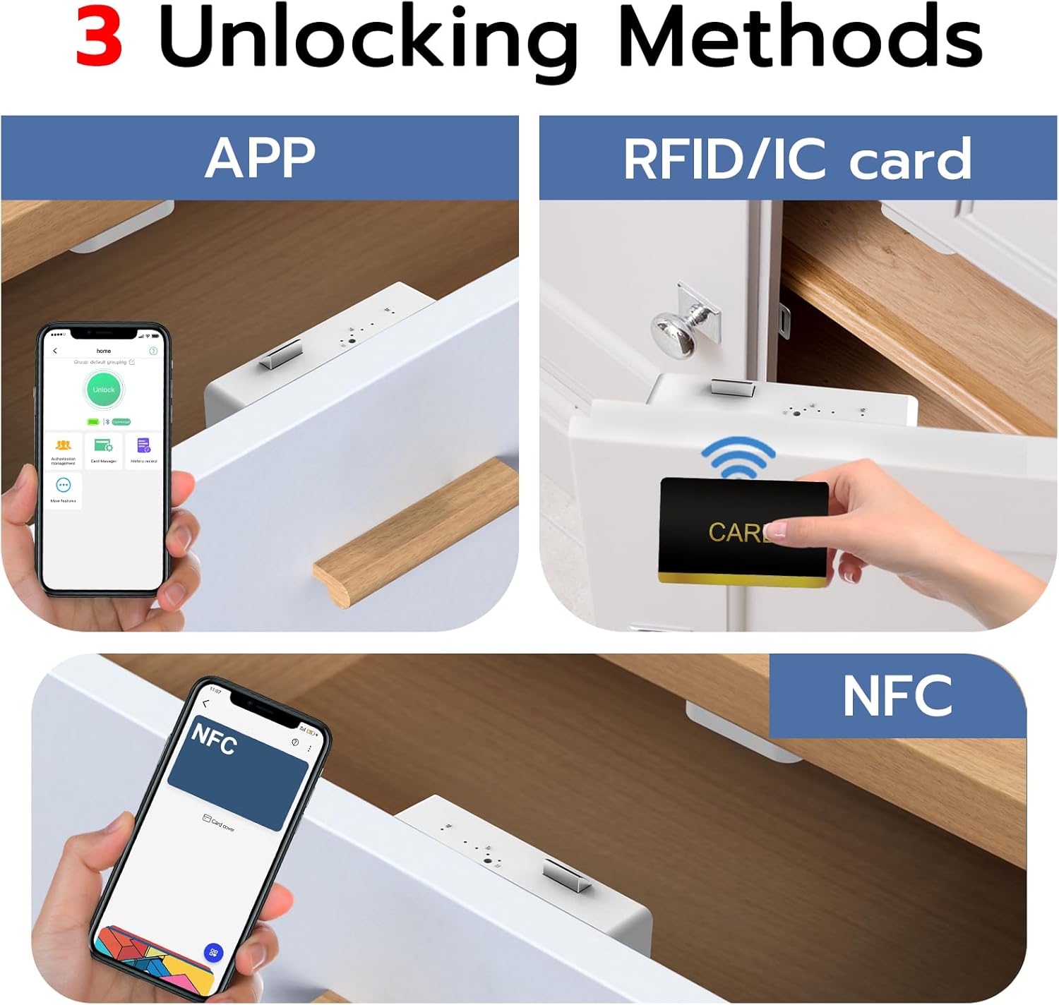 RFID Child Proof Cabinet Locks with Bluetooth Keyless Electronic G38217