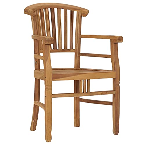 Teak Wood Patio Dining Chairs with Armrests, Set of 2 T477551