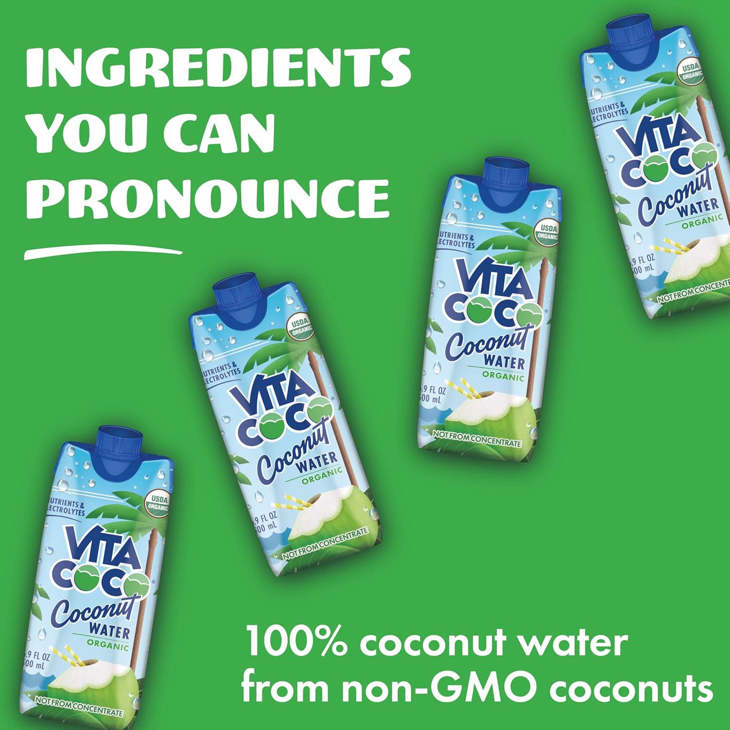 Organic Coconut Water, Natural Electrolytes, 12-Pack H81242