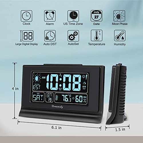 Alarm Clock with Battery Backup, Auto Set Digital Display, 5 Inch Screen C956