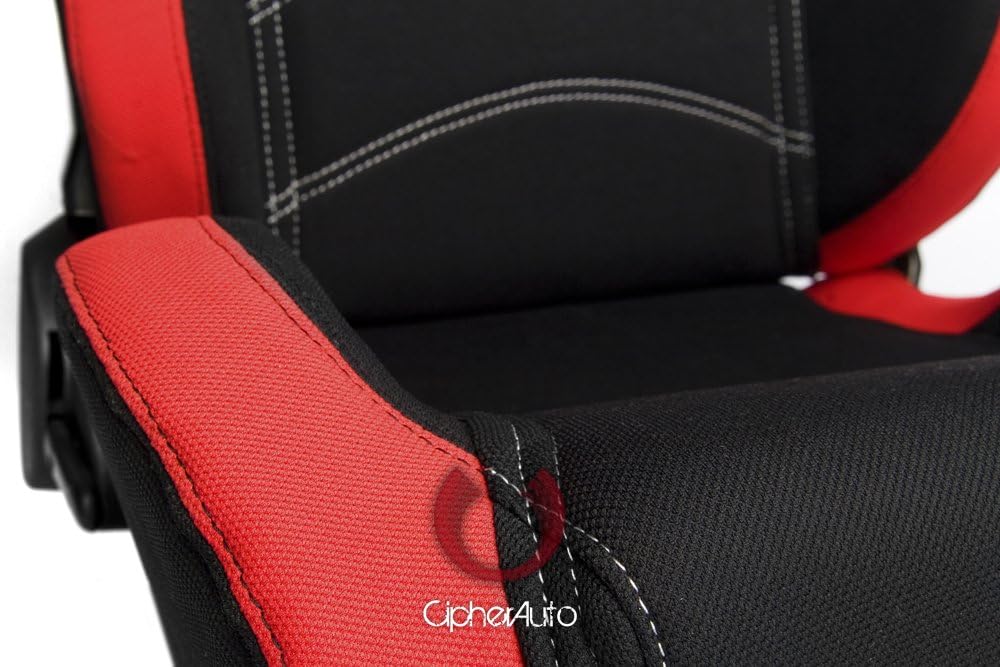 Racing Seats Red and Black Cloth Pair X564