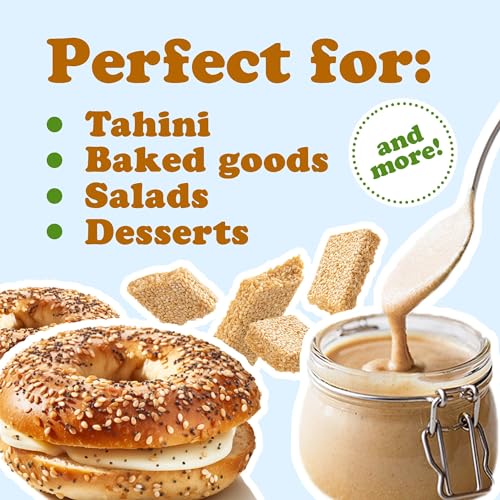 Organic Hulled Sesame Seeds, 1 Pound, Raw, Non-GMO, Vegan F943