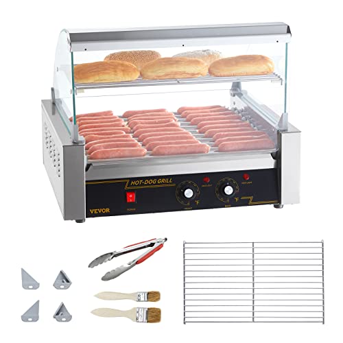 Hot Dog Roller Cooker with Dual Temperature Control, Stainless Steel W27370