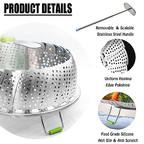 Expandable Steel Vegetable Steamer Basket for Pot Cooking N65373