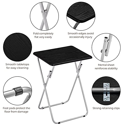 Folding TV Trays Set of 2 for Eating at Couch Sofa, Black S4238
