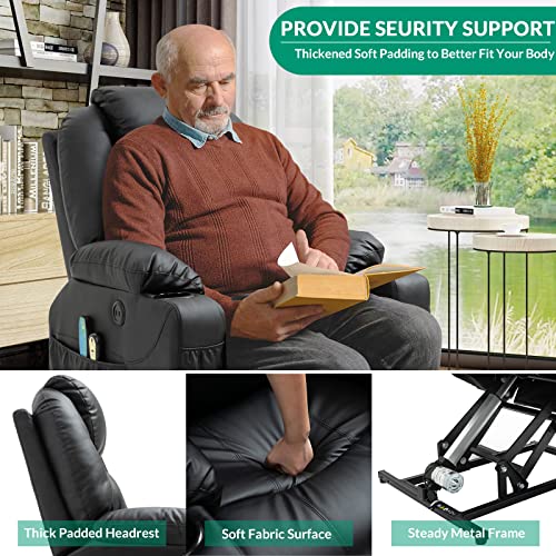 Power Lift Chair Electric Recliner for Elderly with Heated Vibration Massage, Cup Holders and USB Ports H838