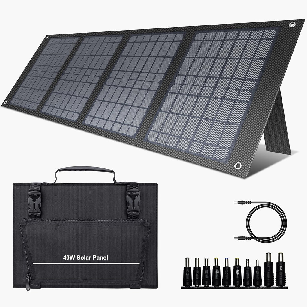 Portable Power Station 120Wh with 40W Solar Panel and Carrying Case D238